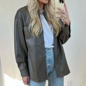 Oversized Vegan Leather Shirt